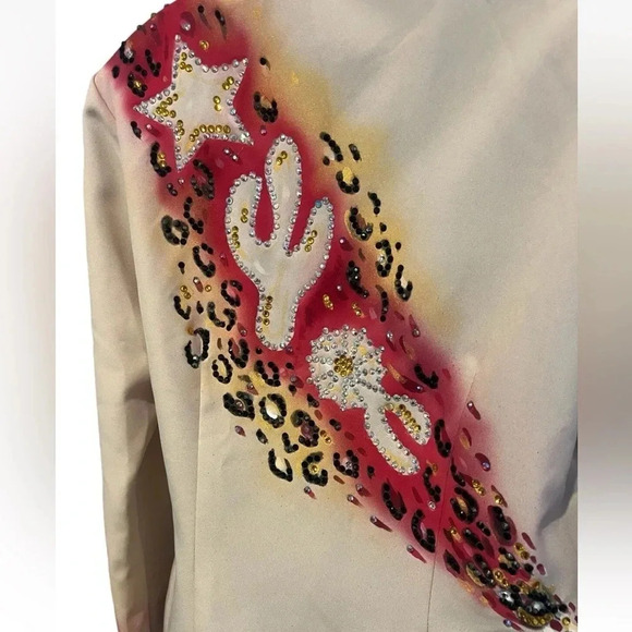 HOBBY HORSE SHOW SHIRT JACKET SHOWMANSHIP‎ UNIQUE WESTERN CRYSTALS - Picture 10 of 12